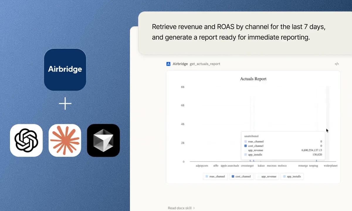 Airbridge MCP — query data from Claude, Cursor